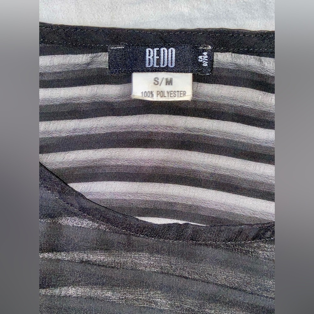 Women’s BEDO semi sheer black long flared open‎ sleeves cover up Top size S/M - Picture 4 of 9